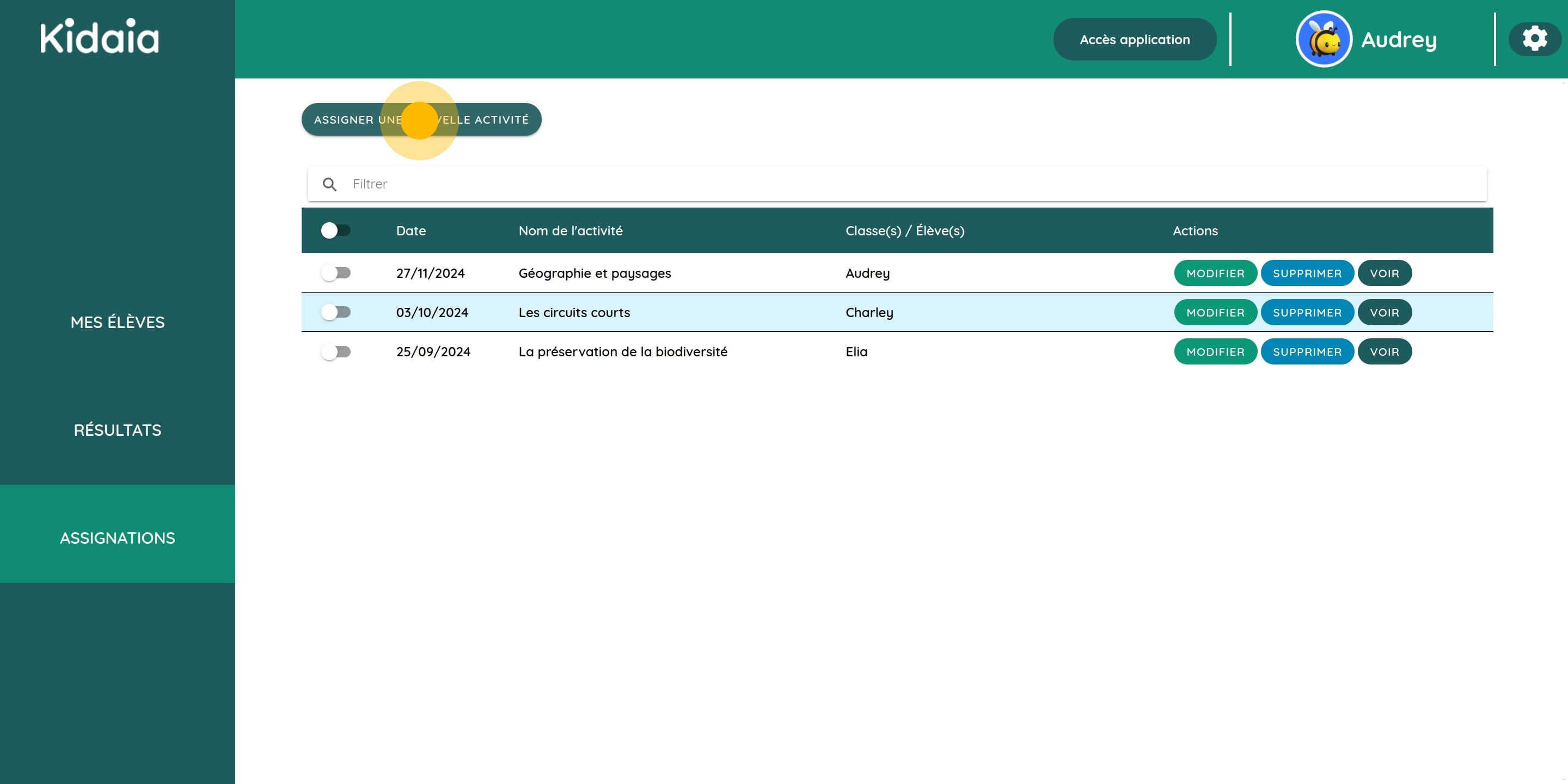 La première application d’éducation au développement durable. À la découverte de l’histoire, du patrimoine, de la biodiversité et des actions écologiques de son territoire. 2 Click on "Assigner une nouvelle activité".