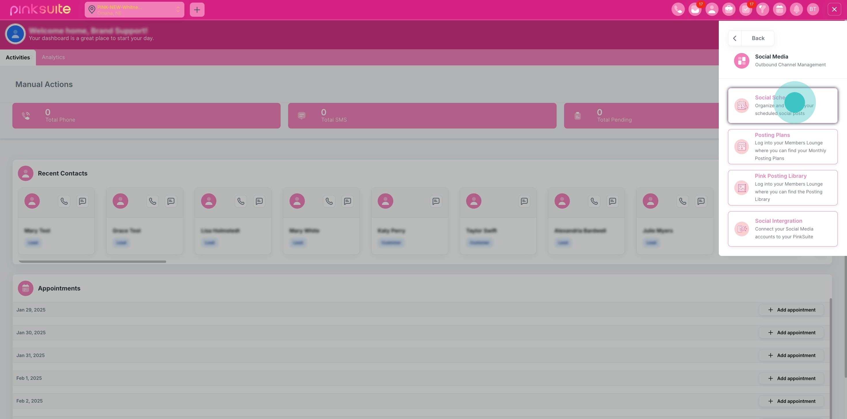 3 Now, click on "Organize and Manage your scheduled social posts".