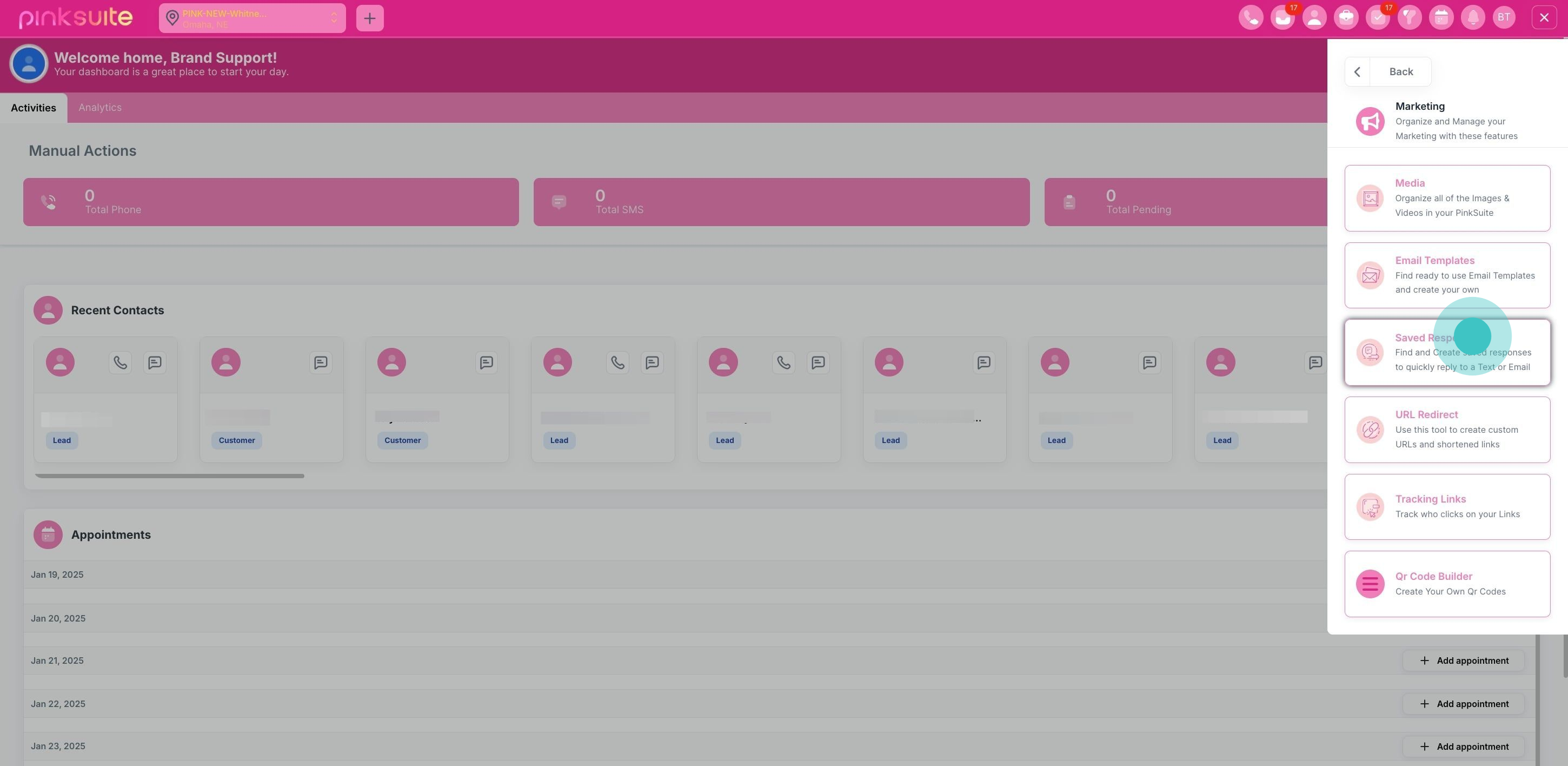 3 Now, click on "Saved Responses".