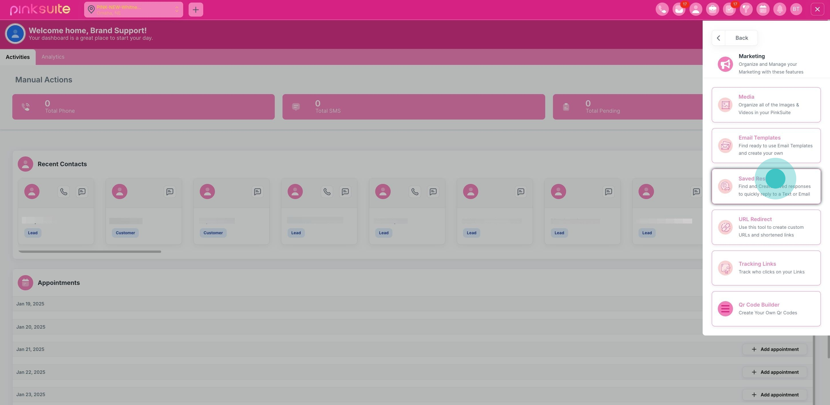 3 Afterwards, click on "Saved Responses".
