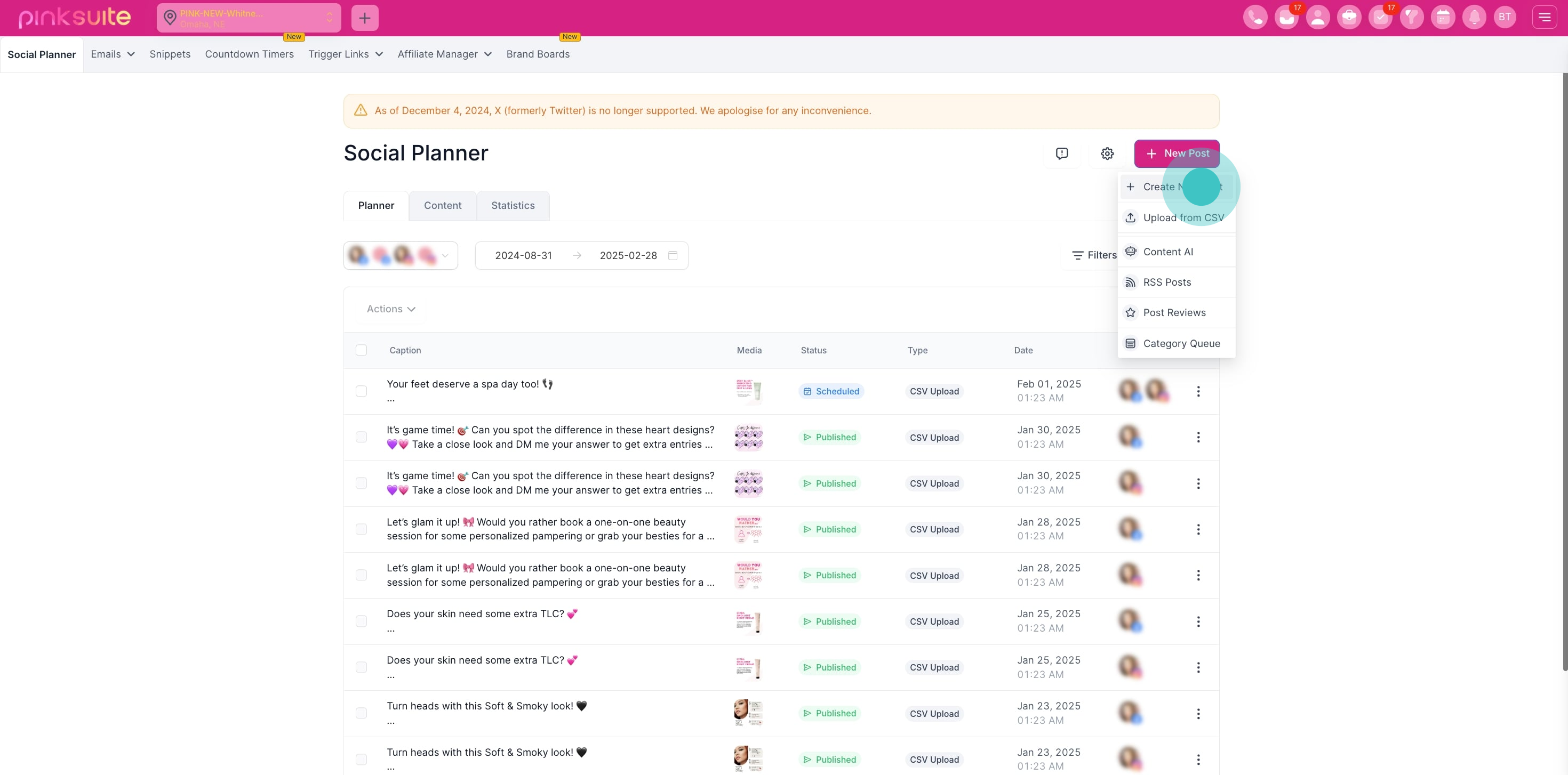 5 Click on "Create New Post".