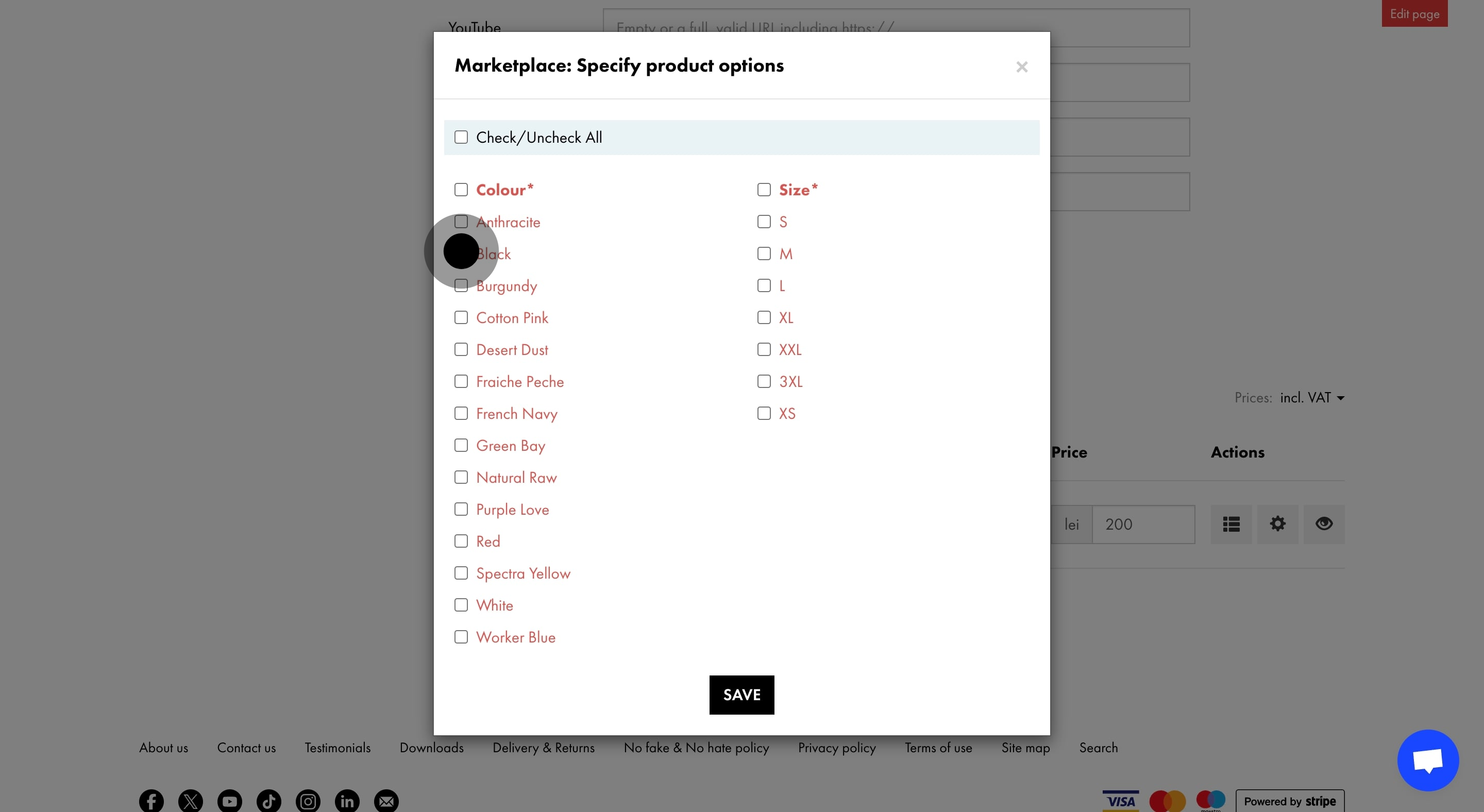 9 After, click on "Black".