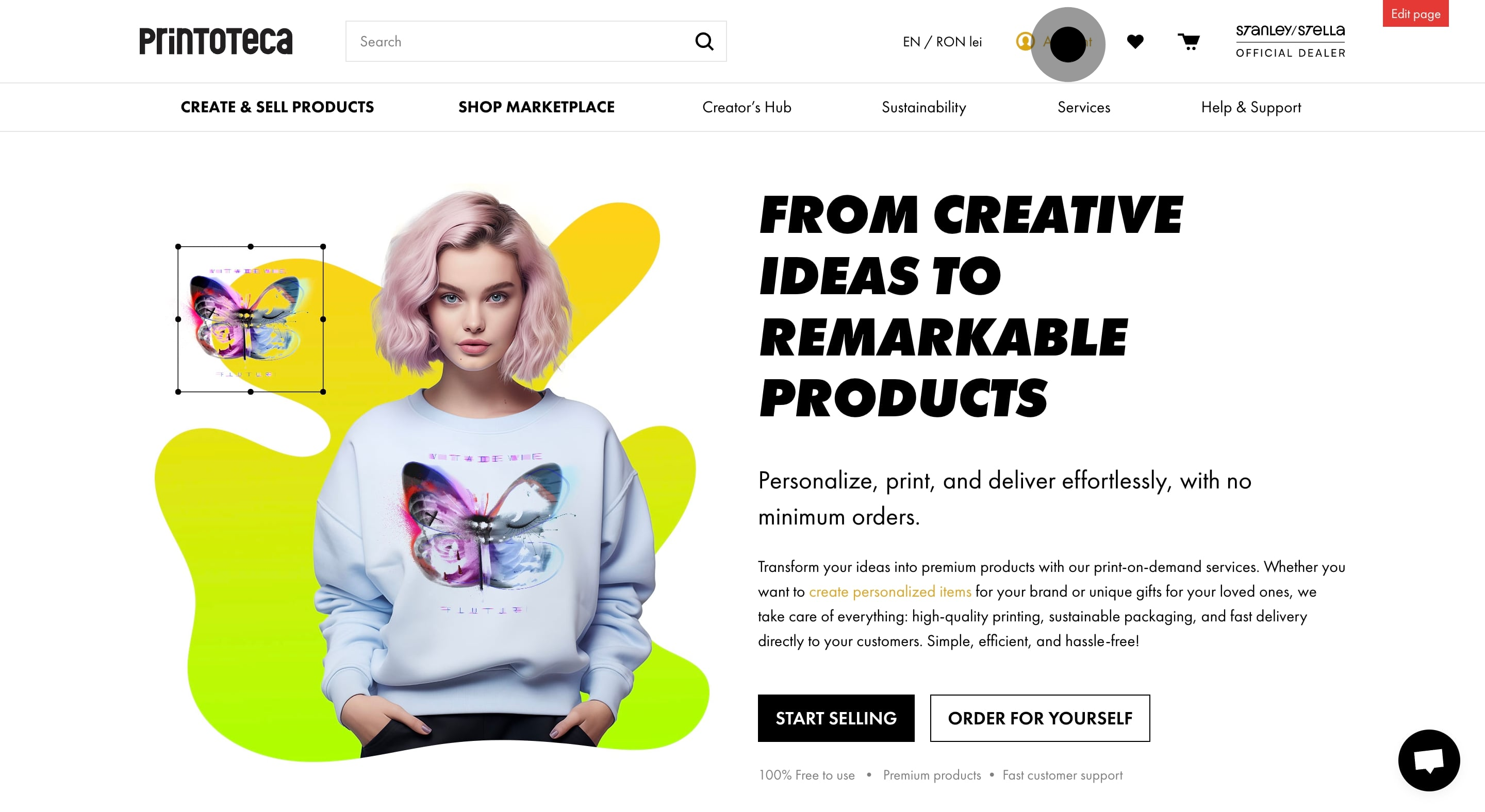 1 First, click on "Account".